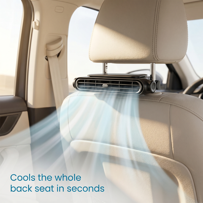 NOVAIRE™ Headrest Car Cooling Fan | USB & 3000mAh, 3 Speeds